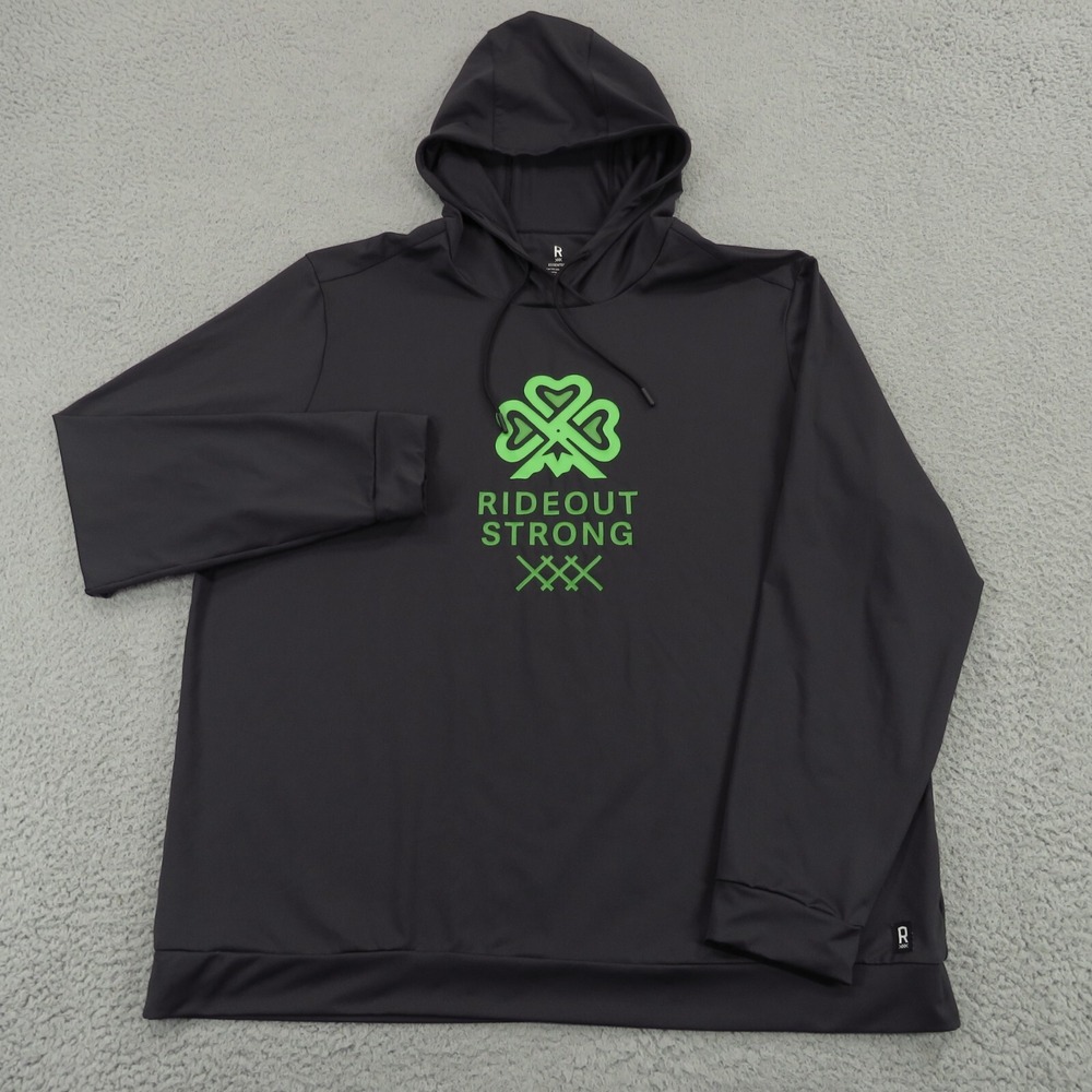 Rhone Hoodie Mens XXL Black Essentials Training Rideout Strong Pullover 101017